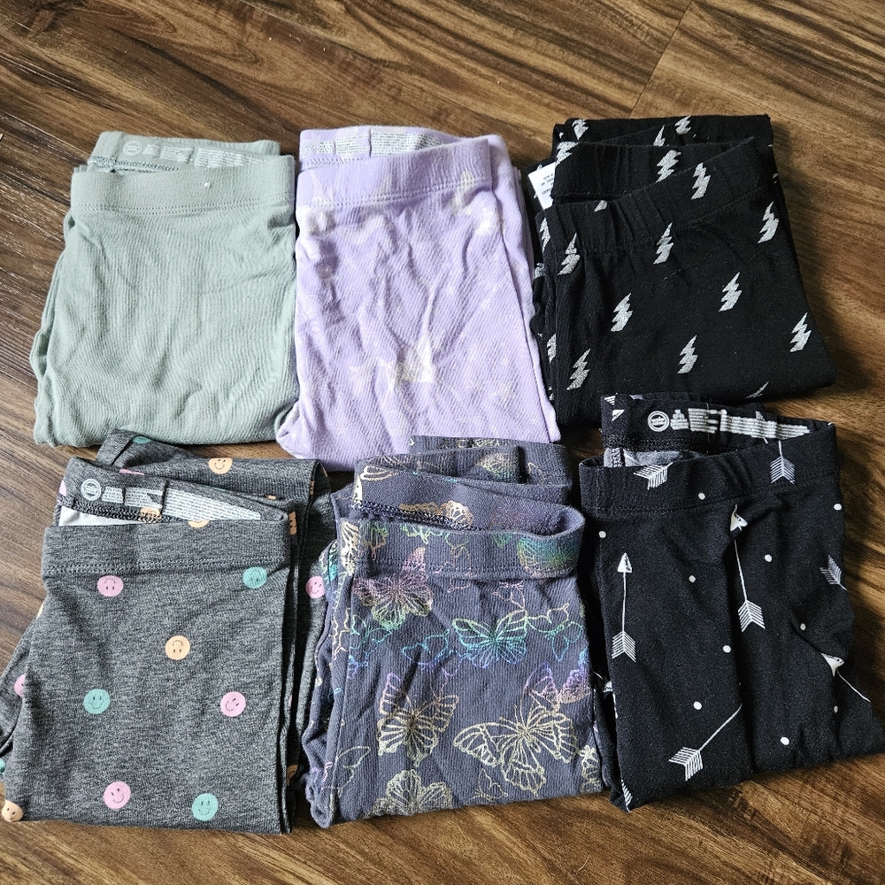 Girls Winner Nation 6 Pair Size 7/8. Colorful Patterned Leggings Set